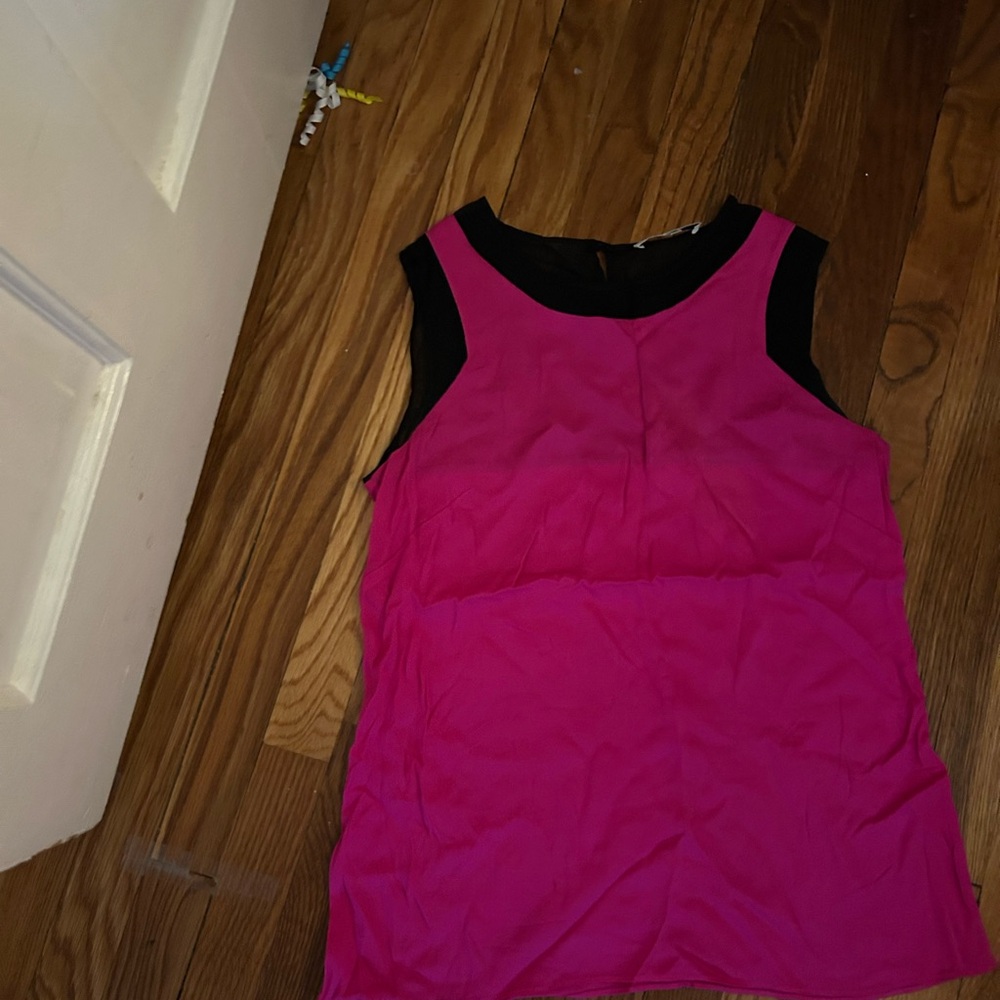 Milly Pink and Black Sleeveless Tank Top